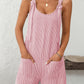 Mandy Texture Adjustable Strap Overalls with Pockets