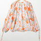 Printed Tie Neck Long Sleeve Blouse