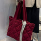 Quilted Nylon Large Tote Bag