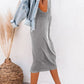 Pocketed Round Neck Cap Sleeve Dress