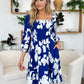 Double Take Full Size Floral Ruffle Hem Smocked Dress