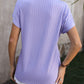 Textured Surplice Short Sleeve Blouse
