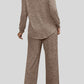 Ribbed Long Sleeve Top and Pocketed Pants Set