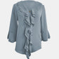 Full Size Ruffled V-Neck Flounce Sleeve Blouse