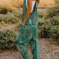 Double Take Full Size Printed V-Neck Sleeveless Jumpsuit