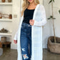Double Take Full Size Open Front Longline Cardigan