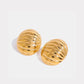 18K Gold-Plated Stainless Steel Ribbed Earrings