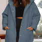 Slit Snap Down Long Sleeve Hooded Jacket