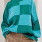 Color Block Round Neck Long Sleeve Sweater