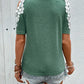 Lace Detail Round Neck Short Sleeve T-Shirt