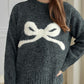 Bow Round Neck Long Sleeve Sweater
