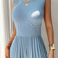 Round Neck Sleeveless Wide Leg Jumpsuit