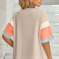 Lovelet Color Block Round Neck Half Sleeve T-Shirt