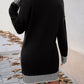 Devine Striped Mock Neck Long Sleeve Sweater Dress