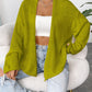 Open Front Dropped Shoulder Cardigan