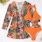 Sandn'Sun Printed Halter Neck Three-Piece Swim Set