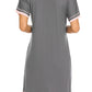 Contrast Trim Short Sleeve Lounge Dress