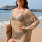 Backless Boat Neck Long Sleeve Cover Up