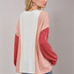 Double Take Texture Contrast Round Neck Long Sleeve T-Shirt