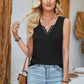 Full Size Heathered Notched Wide Strap Tank