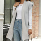 Pocketed Open Front Cap Sleeve Cardigan