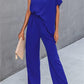 Single Shoulder Short Sleeve Jumpsuit