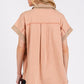 Mittoshop Mineral Washed Half Button Polo Top