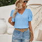 Twisted Heart V-Neck Short Sleeve Blouse