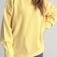 Round Neck Dropped Shoulder Long Sleeve Sweater