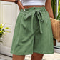 Tied High Waist Shorts with Pockets