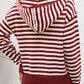Perfee Striped Long Sleeve Hooded Sweater