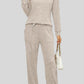 Ribbed Long Sleeve Top and Pocketed Pants Set