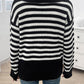 Striped Collared Neck Long Sleeve Sweater