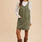 Annie Wear V-Neck Adjustable Strap Denim Overall Dress with Pockets