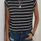 Decorative Button Round Neck T-Shirt