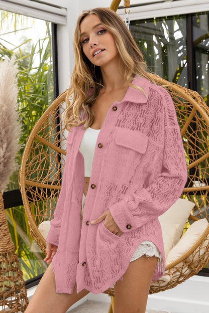 BiBi Oversized Lace Shacket with Front Pockets - Brand BiBi