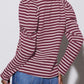 Full Size Striped Round Neck Long Sleeve T-Shirt