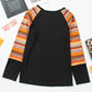 Printed Round Neck Raglan Sleeve Blouse