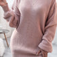 Boat Neck Long Sleeve Mini Sweater Dress