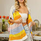 BiBi Openwork Striped Open Front Knit Cardigan - Brand BiBi