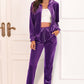 Full Size Zip-Up Hooded Jacket and Pants Set