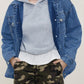 Button Up Collared Neck Long Sleeve Denim Jacket