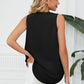 Contrast Trim Plunge Sleeveless Blouse