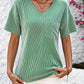Full Size V-Neck Dropped Shoulder T-Shirt