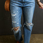 Summer Anastacia Distressed Raw Hem Jeans with Pockets