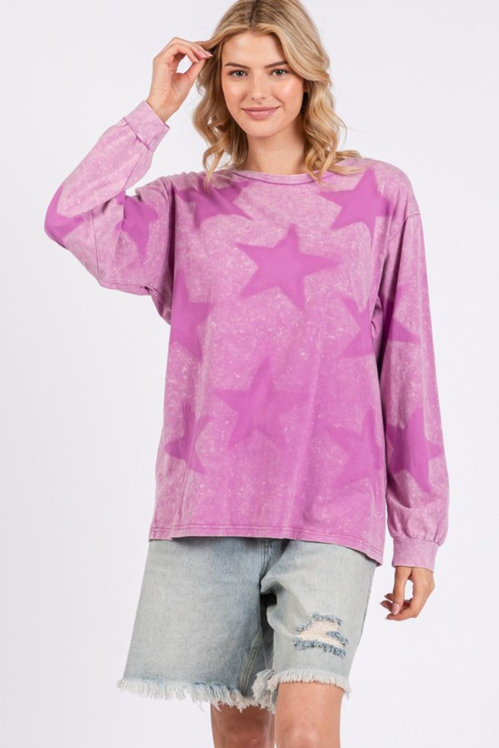 SAGE + FIG Mineral Wash Star Pattern T-Shirt *