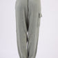 VERY J Washed Woven Crinkle Gauze Drawstring Cargo Pants