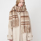 Fringe Plaid Polyester Scarf