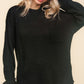 Haptics Mock Neck Side Slit Knit Top