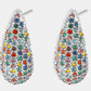 Stainless Steel Inlaid Zircon Teardrop Earrings
